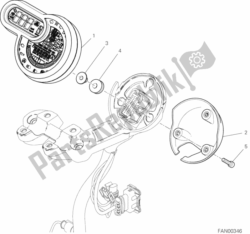 All parts for the Instrument Panel of the Ducati Scrambler 1100 Thailand USA 2019